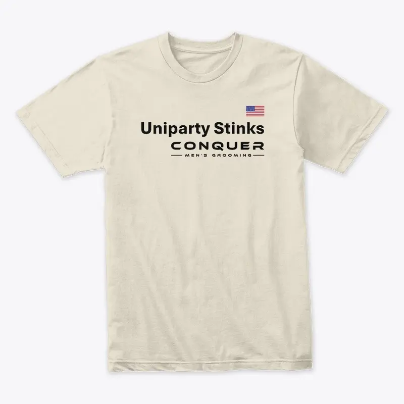 Uniparty Stinks Tee - Black Letters