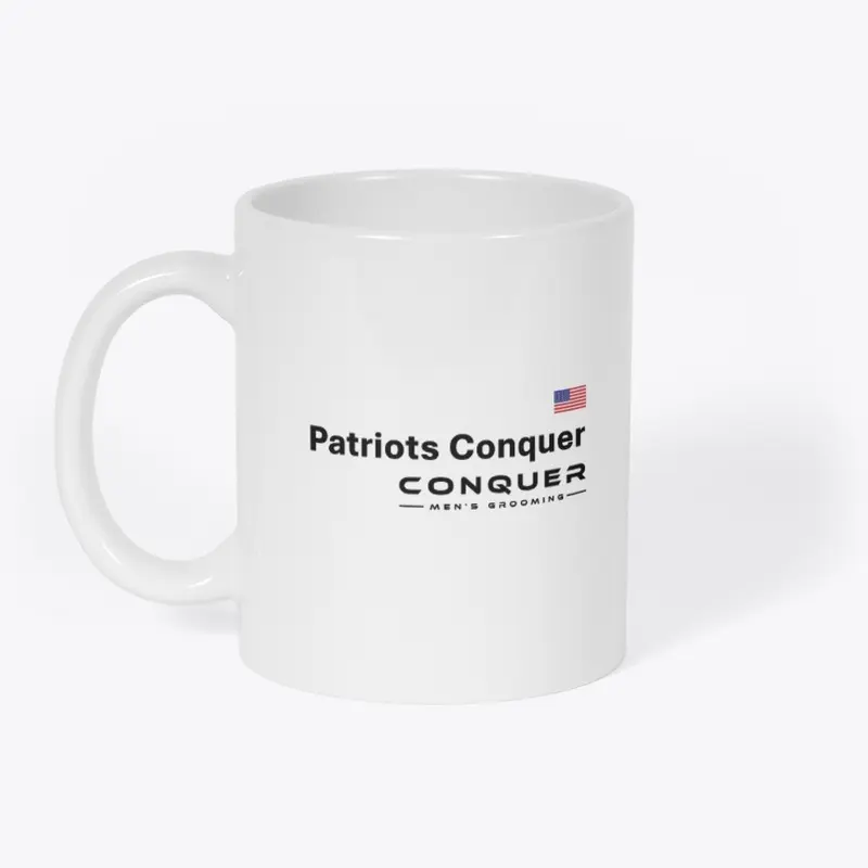 Patriots Conquer Mug - Black Letters