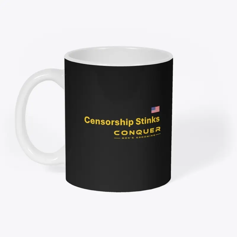 Censorship Stinks Mug - Yellow Letters