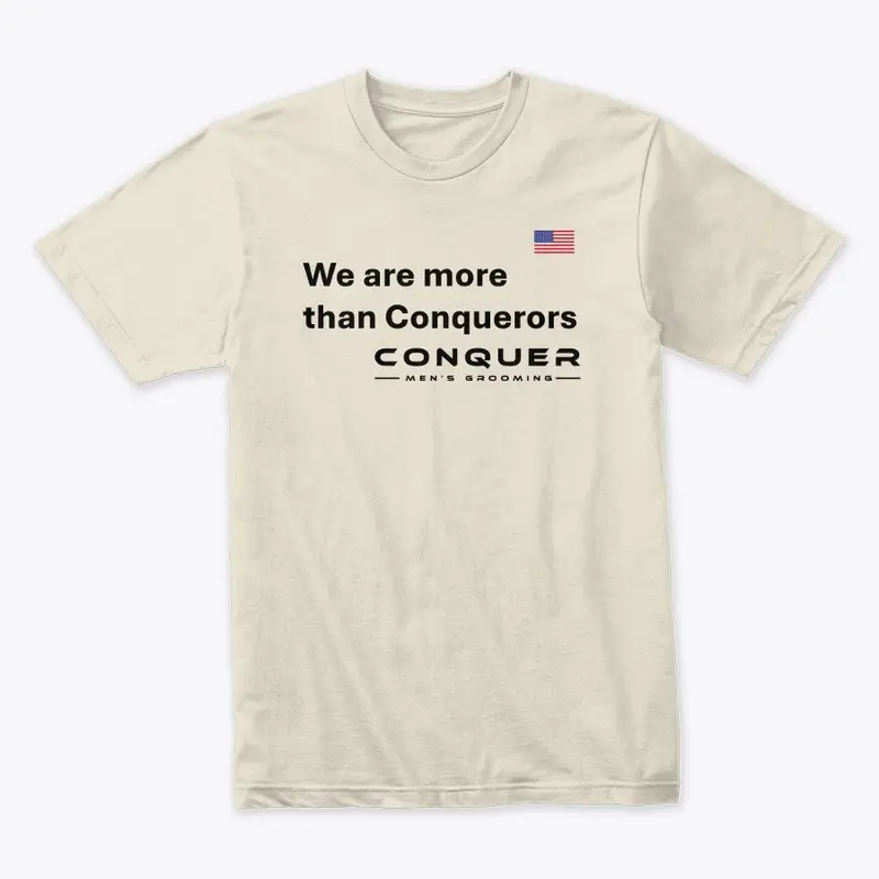 We are more than Conquerors Tee-BLK LTRS